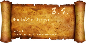 Burián Ilona névjegykártya