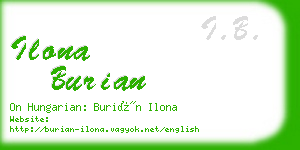 ilona burian business card